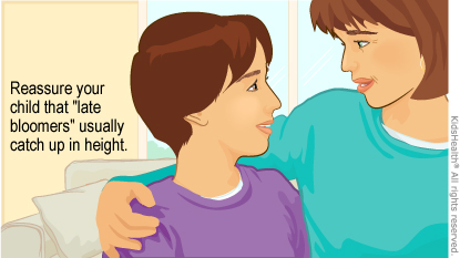 Parent and child shown. Reassure your child that 