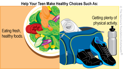 Help Your Teen Make Healthy Choices Such As: Eating fresh, healthy foods. Getting plenty of physical activity.